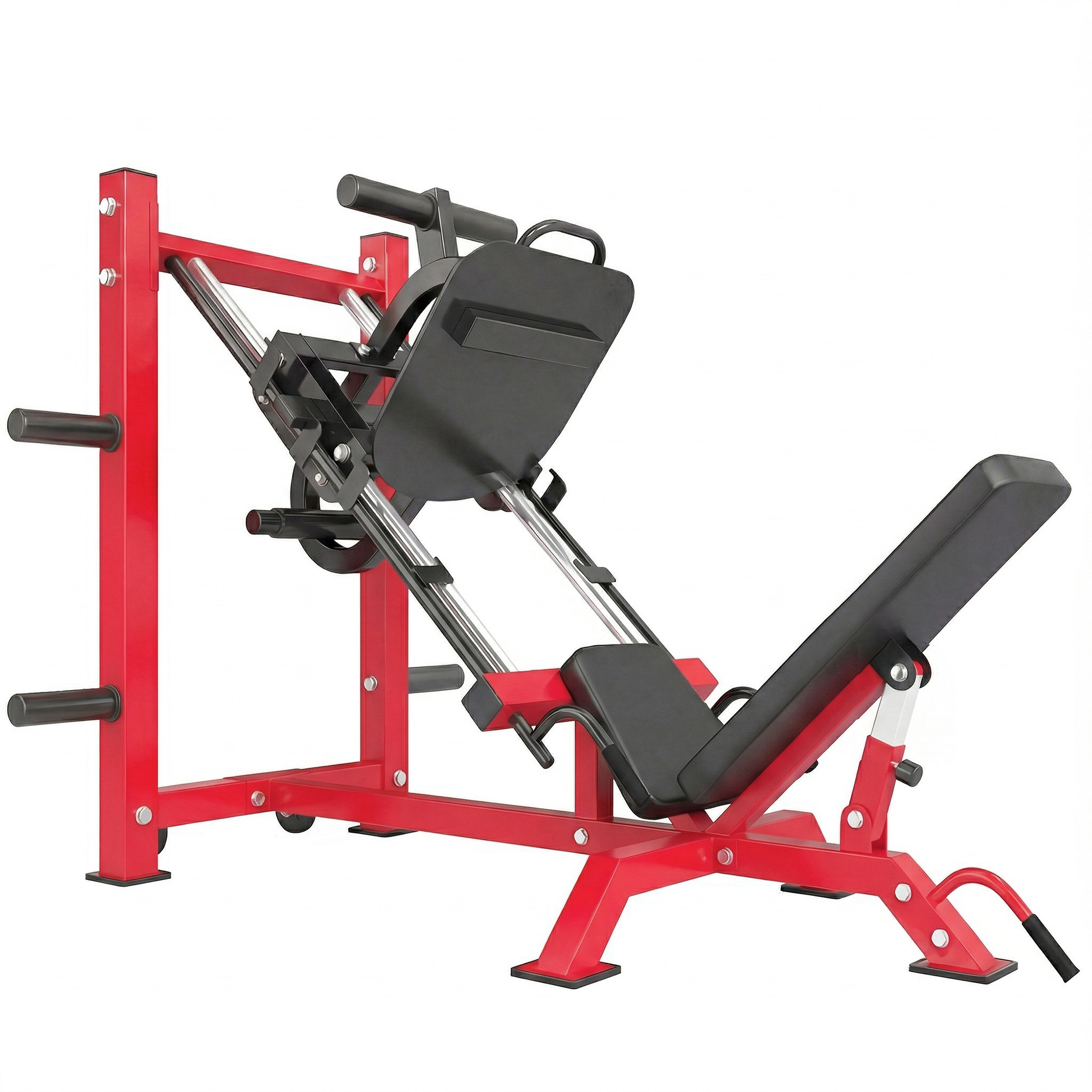Professionelle Beinpresse Für Beintraining Und Hackenschmidt-kniebeugen, 455 Kg, Verstellbare Rote Maschine, 185 X 120 X 140 Cm