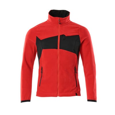 Fleecejacke mit Antipilling, verkehrsrot/schwarz, Größe XS
