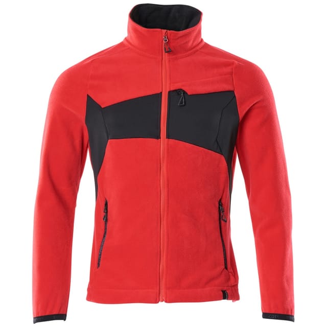 Fleecejacke mit Antipilling, verkehrsrot/schwarz, Größe 3XL