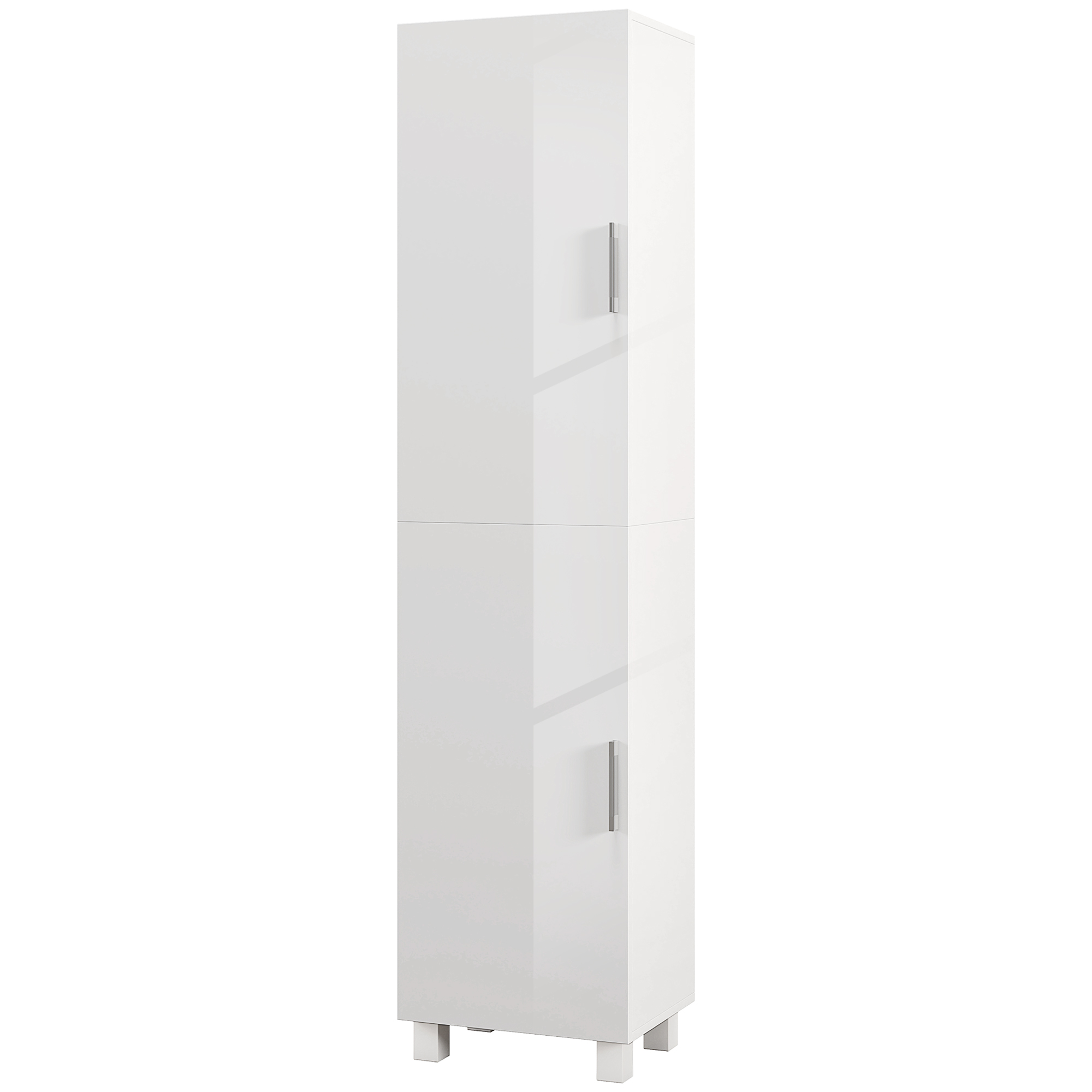 Hoher Badezimmerschrank Mit 2 Türen Und Verstellbaren Einlegeböden, 40 X 30 X 167,5 Cm, Weiß