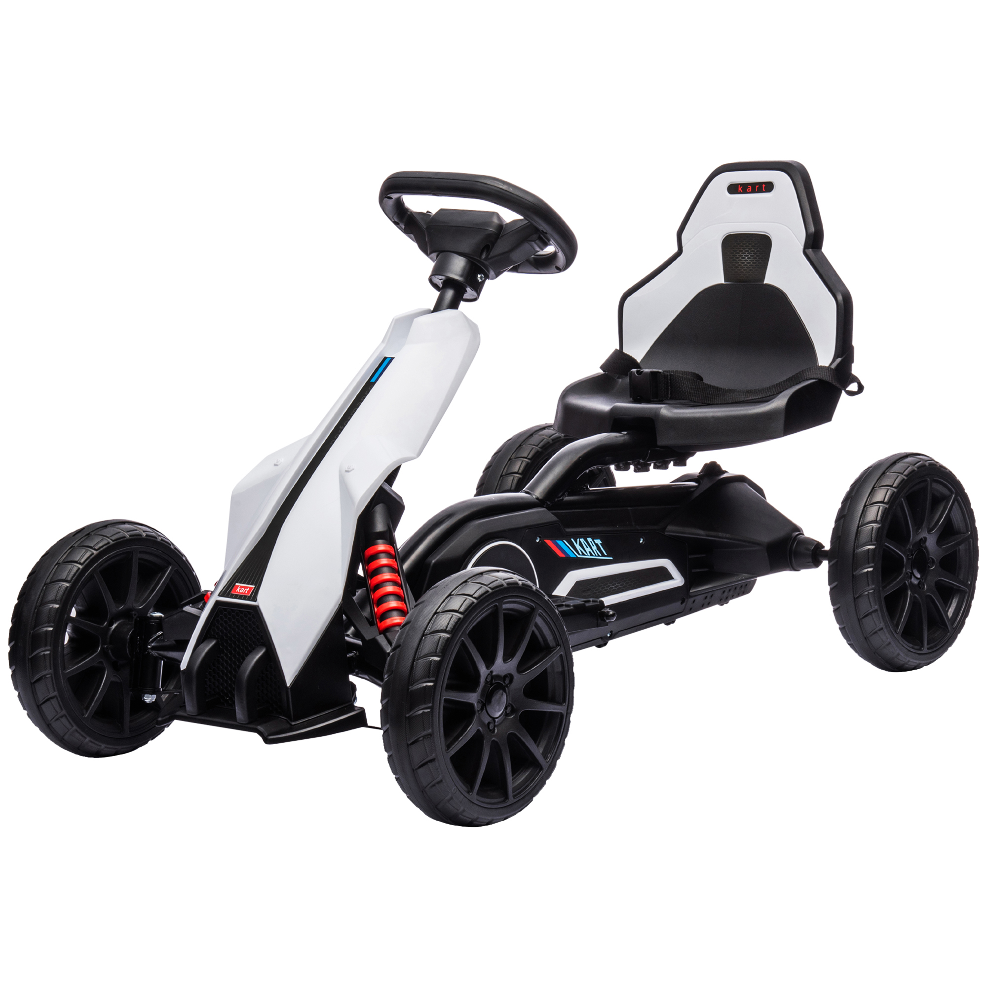 12-v-elektro-go-kart Für Kinder – Einstellbare Geschwindigkeit 3–5 Km/h Für Kinder Von 3–8 Jahren – Verstellbarer Sitz – Weiß