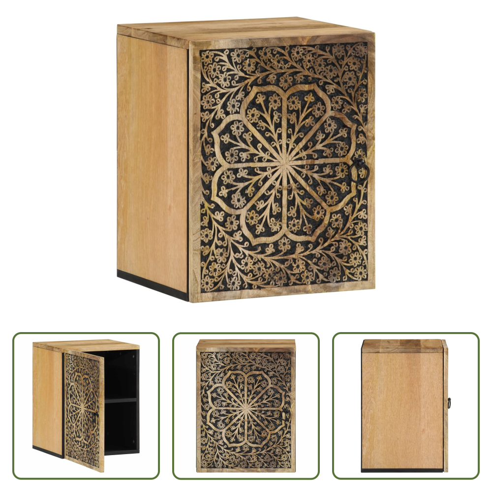 Vidaxl Mango-massivholz - Bad-wandschrank 38x33x48 Cm Massivholz Mango