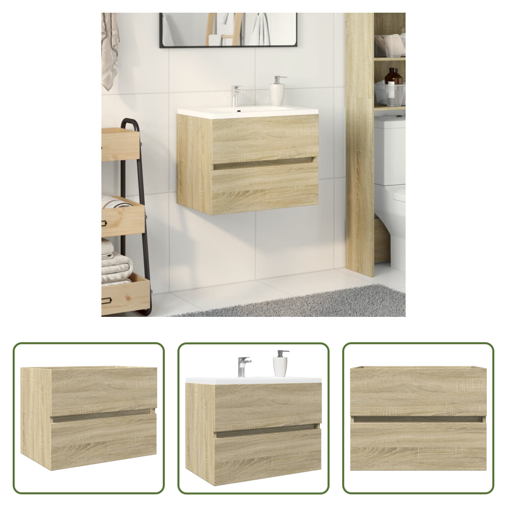 Vidaxl Holzschrank - Waschbeckenunterschrank Sonoma-eiche 60x38,5x45cm Holzwerkstoff