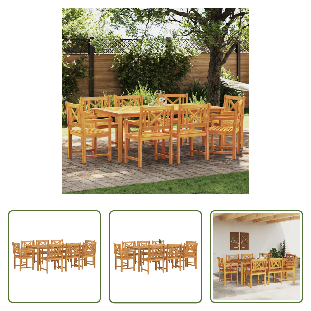 Vidaxl Akazienholz - Garten Essgruppe 9 Pcs Braun Massivholz Akazie
