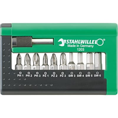 1/4" (6,3mm) Bit-Box 11-teilig
