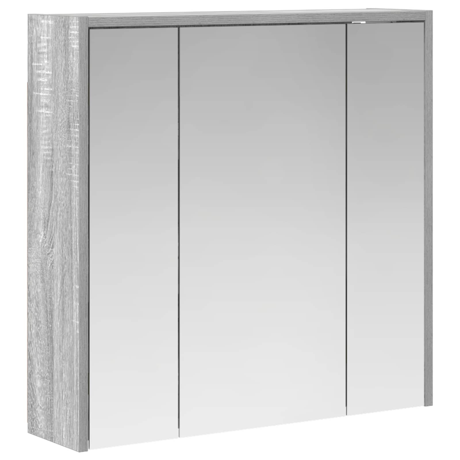 Vidaxl Bathroom Mirror Cabinet Grey Sonoma 63.5 X 16 X 62.5 Cm