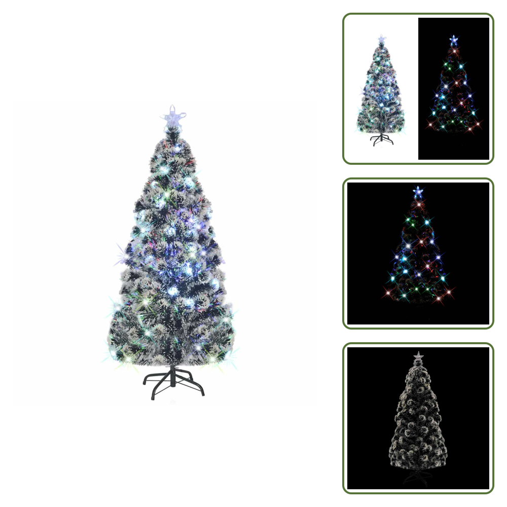 The Living Store Vorbeleuchteter Weihnachtsbaum Mit Ständer Und Led 150 Cm Glasfaser - Led-beleuchtung