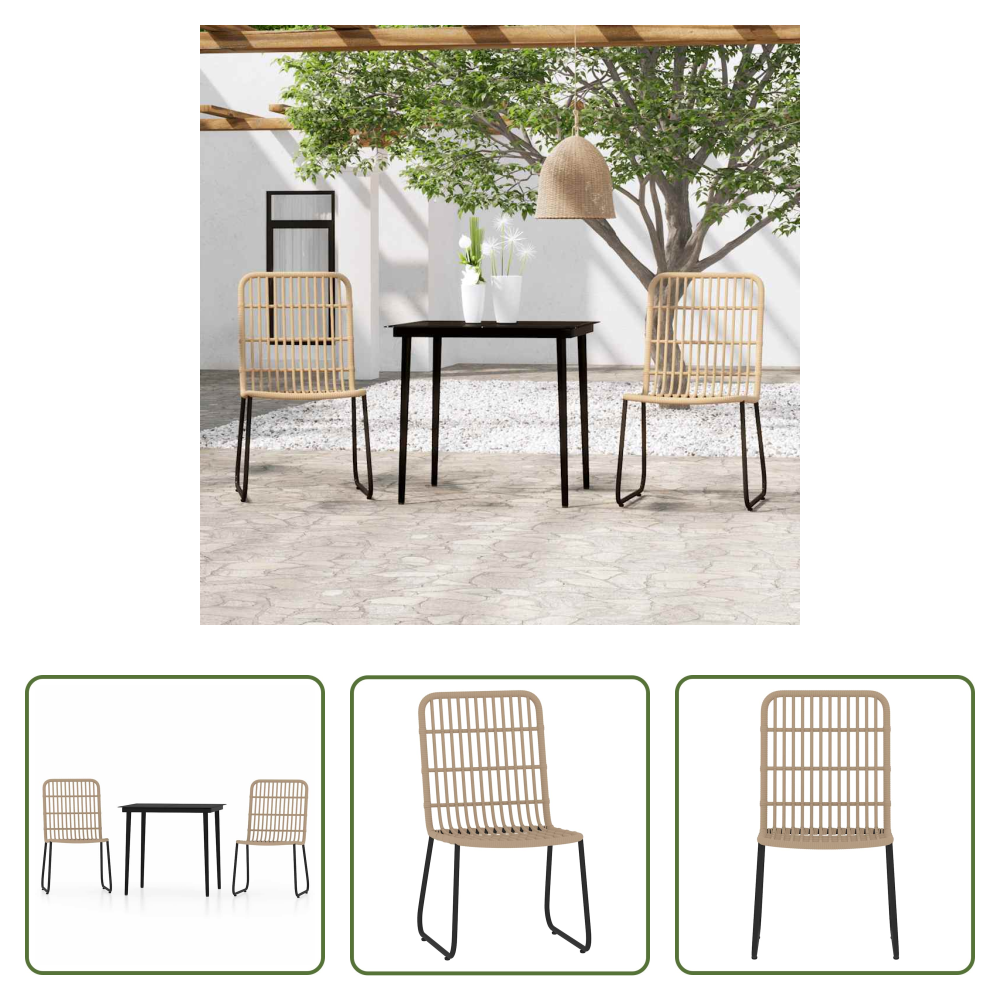 Vidaxl Terrassenmöbel - 3-tlg. Garten-essgruppe Eichen-optik
