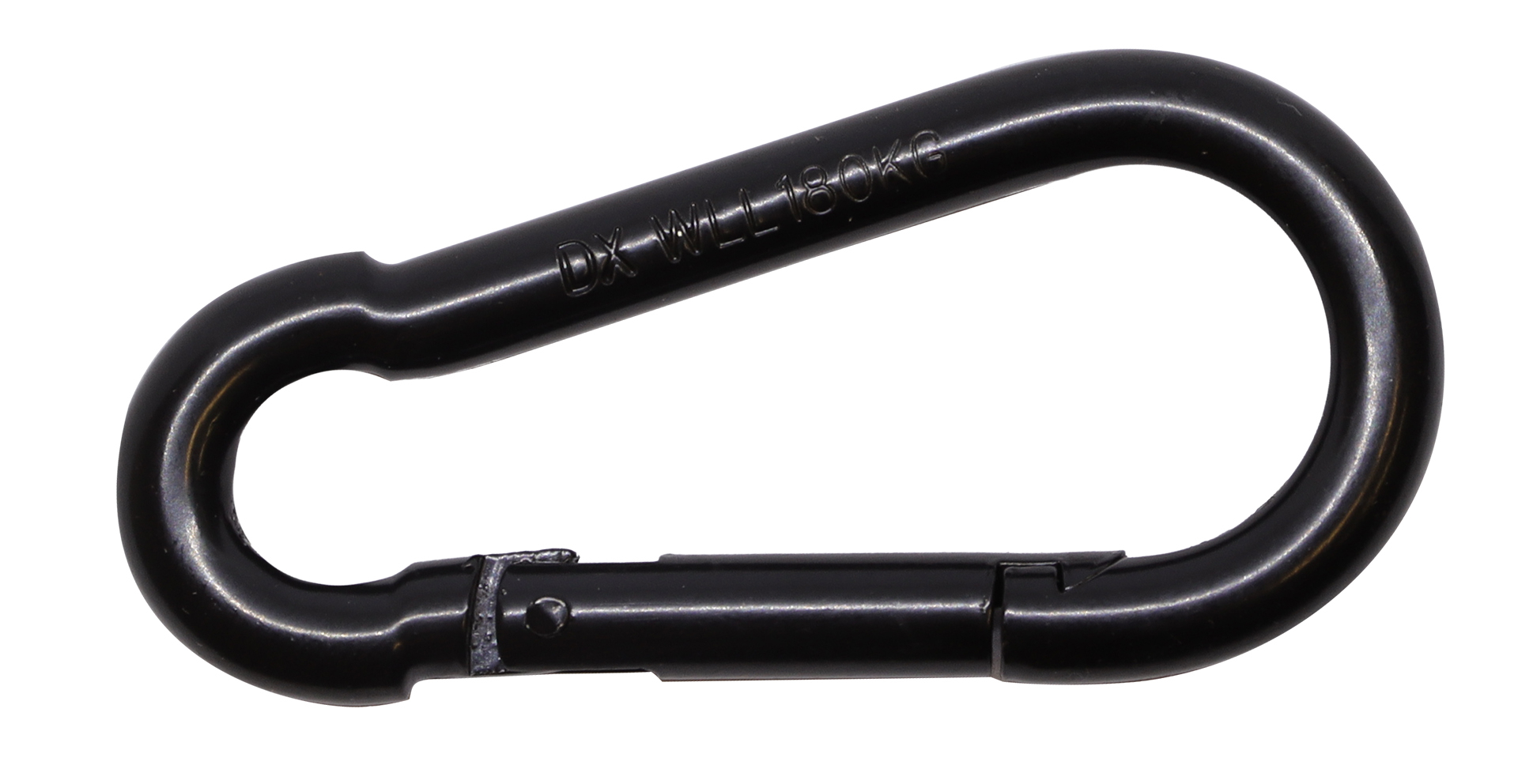 Karabinerhaken Schwarz Verzinkt 7 X 70 Mm - Pro Stück