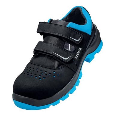 2 xenova® Sandalen S1P 95532 schwarz/blau, Weite 11, Größe 48