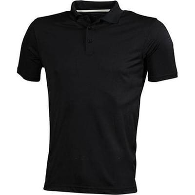 Mens Polo High Performance JN401 100P. PES, black, Größe S