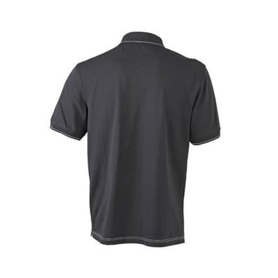 Herren Poloshirt Elastic JN569, schwarz/weiß, Größe 3XL