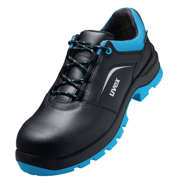 2 xenova® Halbschuhe S2 95558 schwarz/blau, Weite 11, Größe 43