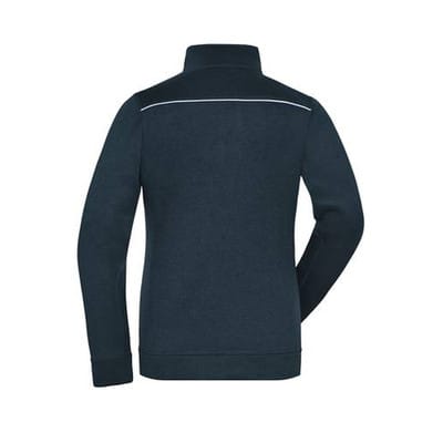 Damen Workwear Melange-Fleecejacke JN897, navy-blau, Größe M