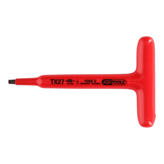 T-Griff-Torx-Stiftschlüssel mit Schutzisolierung, T27, 160mm
