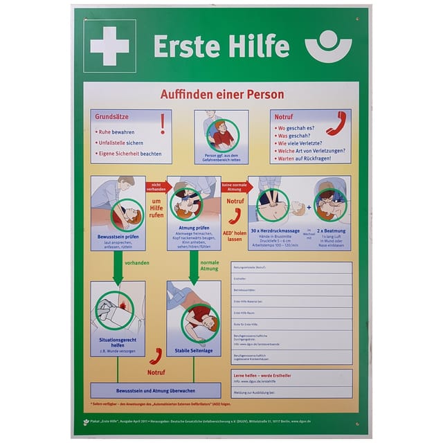 Schild Erste Hilfe Aushang