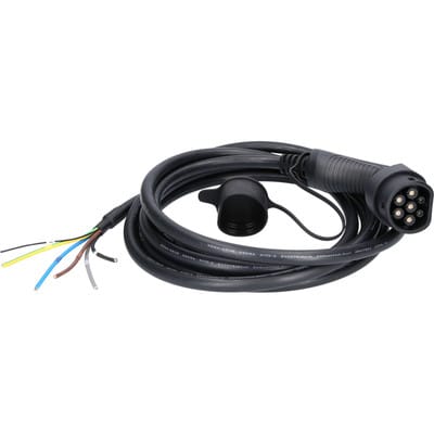 efuturo Ladekabel gerade, Ende offen auf Typ 2 Stecker zum Anschluss an eine Wallbox, 3 Phasen, bis zu 22 kW, 32 A, 400 V, Mode 3, 5 Meter