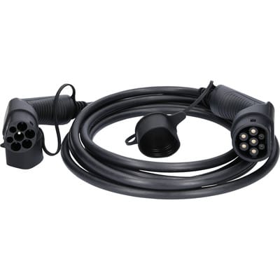 efuturo Ladekabel gerade, Typ 2 auf Typ 2 Stecker, 3 Phasen, bis zu 11 kW, 16 A, 400 V, Mode 3, 5 Meter