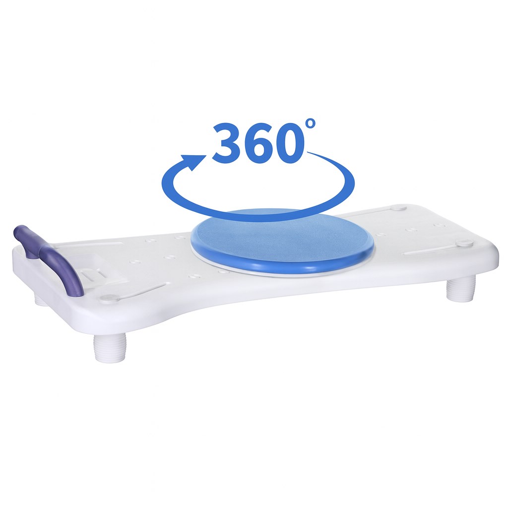 2-in-1 Bathtub Bench With Rotating Disc