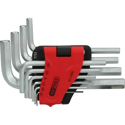Innensechskant-Winkelstiftschlüssel-Satz, im Klapphalter, 10-teilig 1/16"-3/8