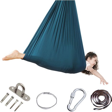 Age Kinder-hängematte Für Sensorische Therapie, 360°-hängematte Für Drinnen Und Draußen, Elastische Schaukel, Therapie-hängesessel, 280 X 150 Cm (dunkelgrün), Inklusive Zubehör