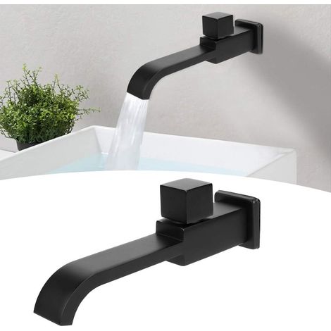 Age G1/2 Moderne Wandarmatur Aus Messing, Einloch-kaltwasserhahn Für Küche, Bad Und Waschbecken, Mattschwarz