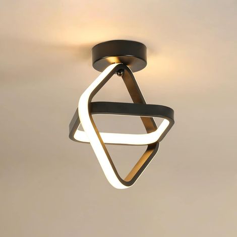 Age Led-deckenleuchte, Moderne Schwarze Quadratische Pendelleuchte Für Flur, 24 W, 2700 Lm, Warmweißes Licht (3000 K), 28 X 30 Cm