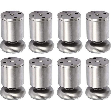 Age 8-teiliges Set Höhenverstellbarer Edelstahl-möbelfüße, 50 X 80 Mm, Mit Gummifüßen, Sicher Und Leise, Für Arbeits-, Küchen-, Frühstücksbar- Und Tischmöbel.