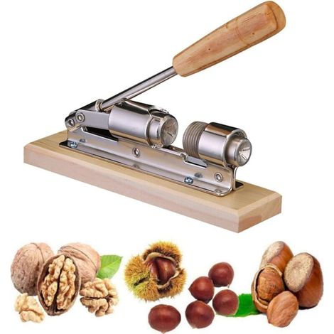 Age Küchenaufbewahrungszubehör, Manueller Nussknacker, Nussknackerzange Aus Edelstahl, Kastanienzange, Nussöffner, Küchennussöffner Mit Holzsockel Und -griff