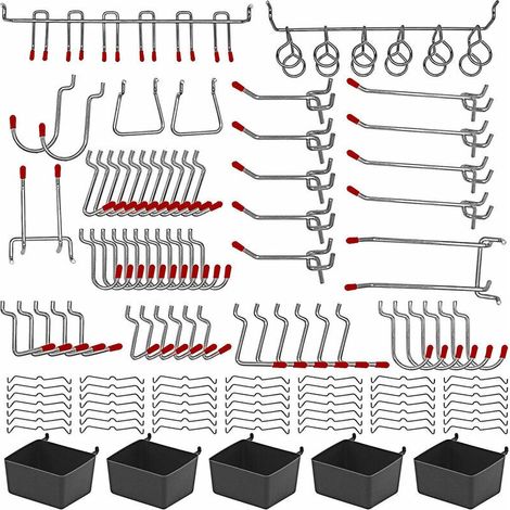 Rge Bdd 228-teiliges Metall-lochwand-organizer-hakenset, Sortiment Mit Hakenverschlüssen Für Hängeanwendungen