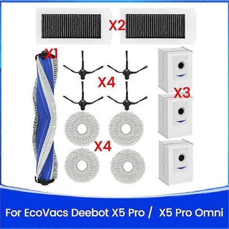 14 Ersatzteile Für Den Ecovacs Deebot X5 Pro / X5 Pro Omni Staubsauger: Reinigungstuch, Hepa-filter, Haupt- Und Seitenbürste