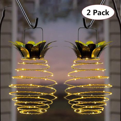 Age Solar-ananas-eisenlampe, Dekorative Hängelampe Für Terrasse Und Garten (2 Stück)