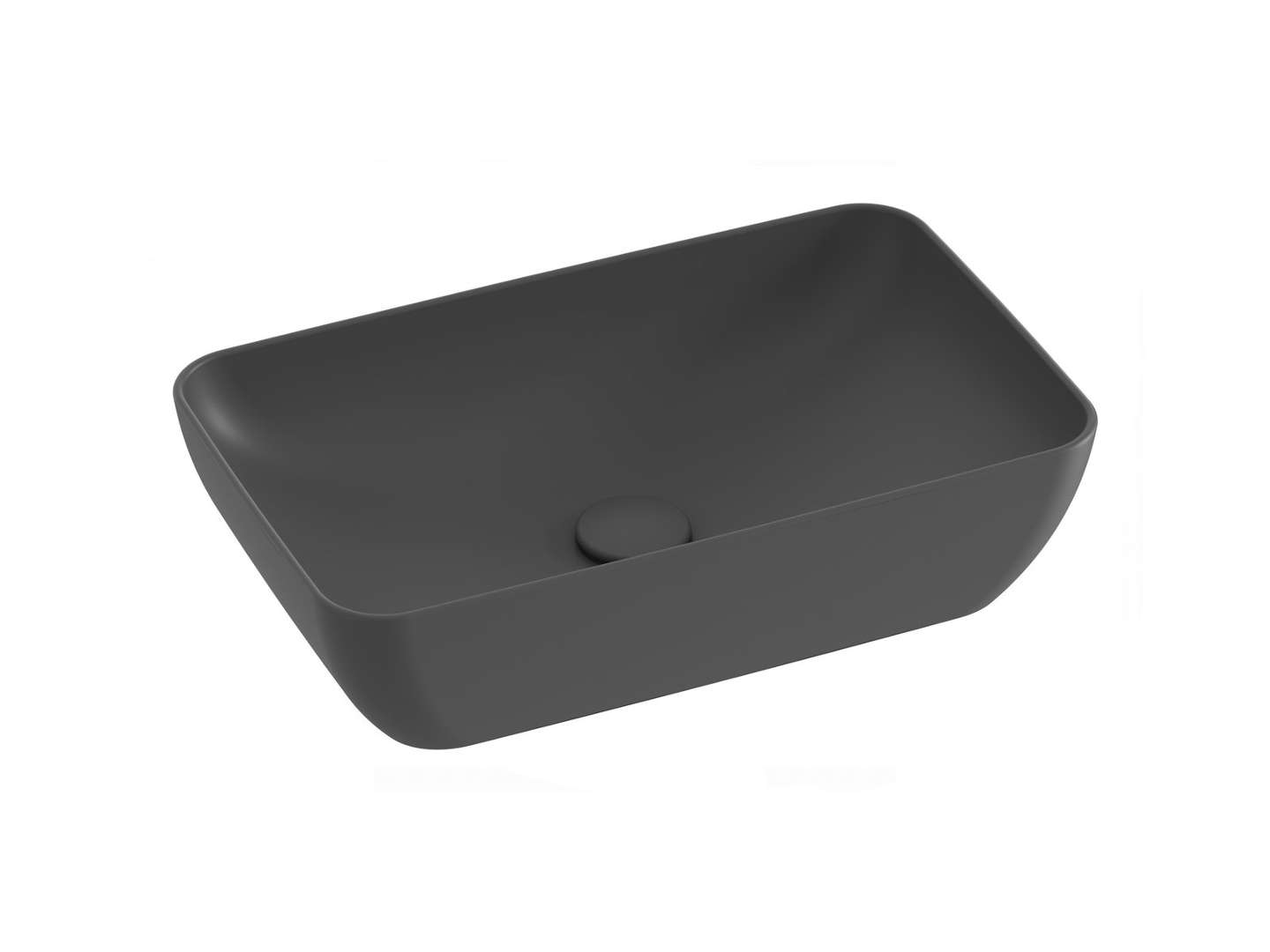 Ravak Uni - Aufsatzwaschbecken 50x31 Cm, Ohne Überlauf, Ohne Hahnloch, Anthrazit Xjx03150001