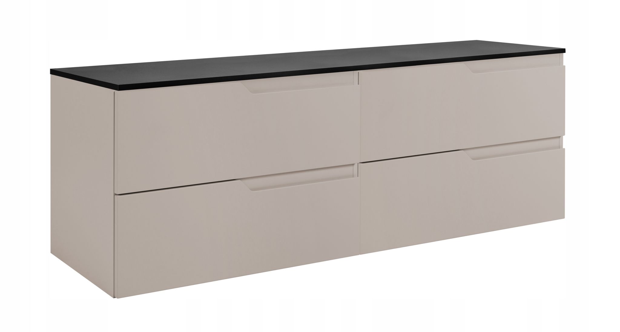 Rodan Badmöbel Set 120 Cm Kaschmir Hängend Mit Arbeitsplatte Schwarz Für Doppelwaschbecken Soft-close Modern