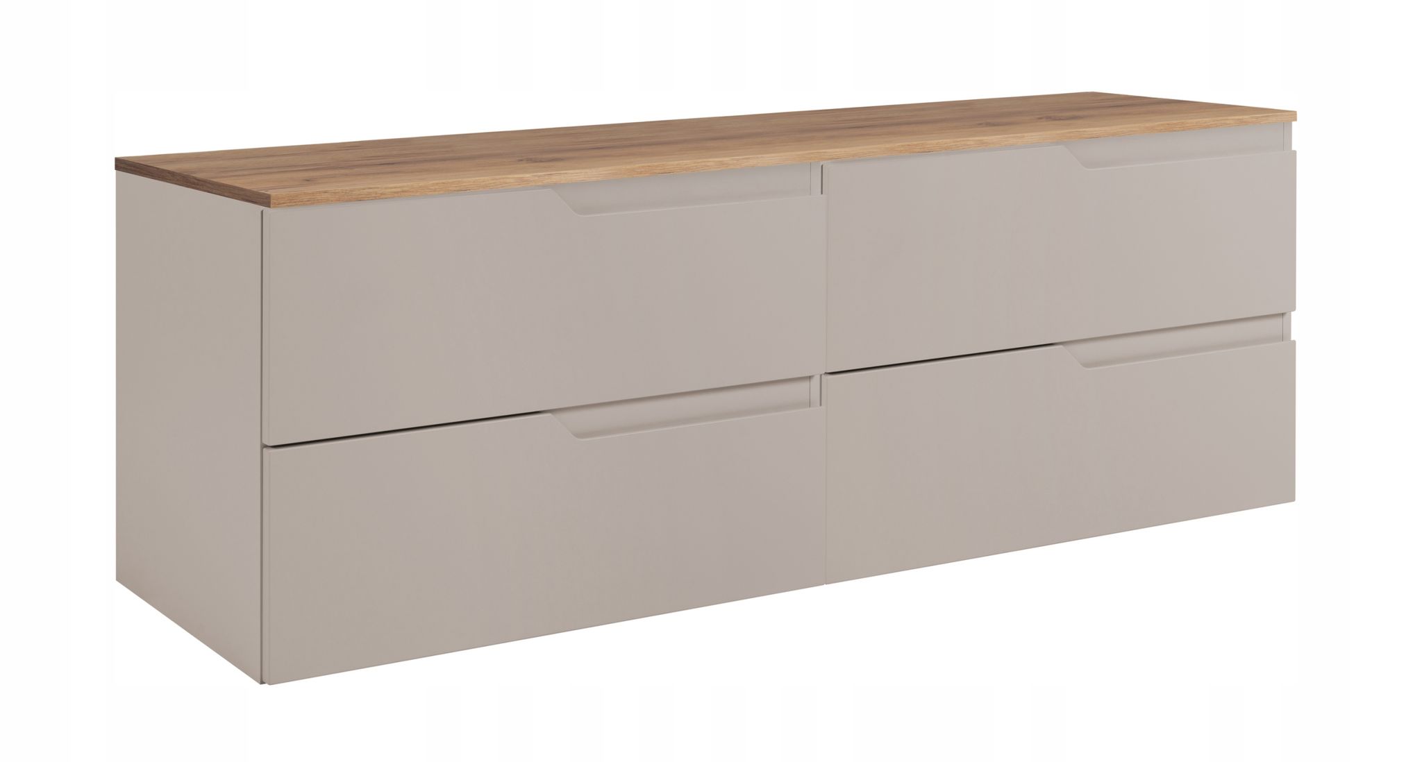 Rodan Badmöbel Set 160 Cm Kaschmir Hängend Mit Arbeitsplatte Eiche Craft Gold Für Doppelwaschbecken Soft-close Modern