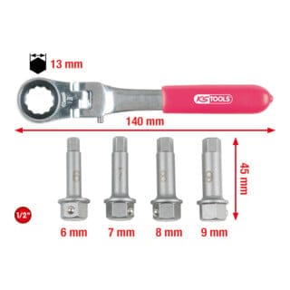 1/2" Bremssattel Spezial-Steckschlüssel- Satz, 5-teilig
