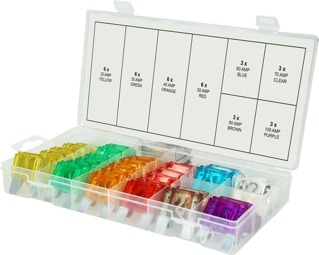 Sortiment Kfz-Sicherungen,20-100A, 36-teilig