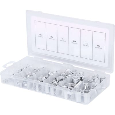 Sortiment Gewindenieten, Aluminium, M3 x 9mm - M10 x 21mm, 150-teilig