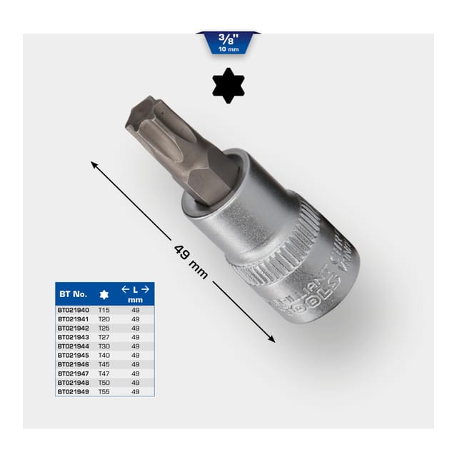 3/8" Torx-Bit-Stecknuss, T27
