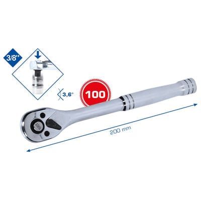 3/8" Umschaltknarre mit Metallgriff