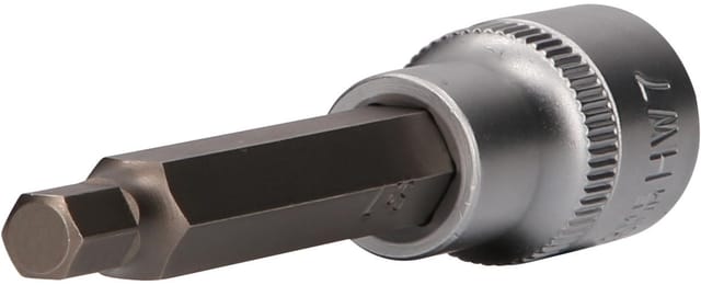 1/2" Innensechskant Bit-Stecknuss, 100mm lang, 7mm