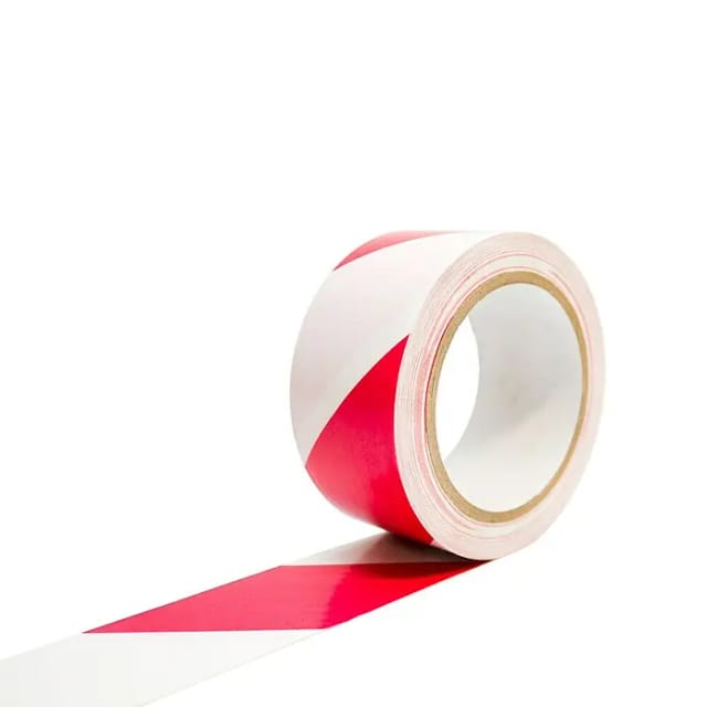 PVC-Klebeband 50mm x 33m, rot/weiß