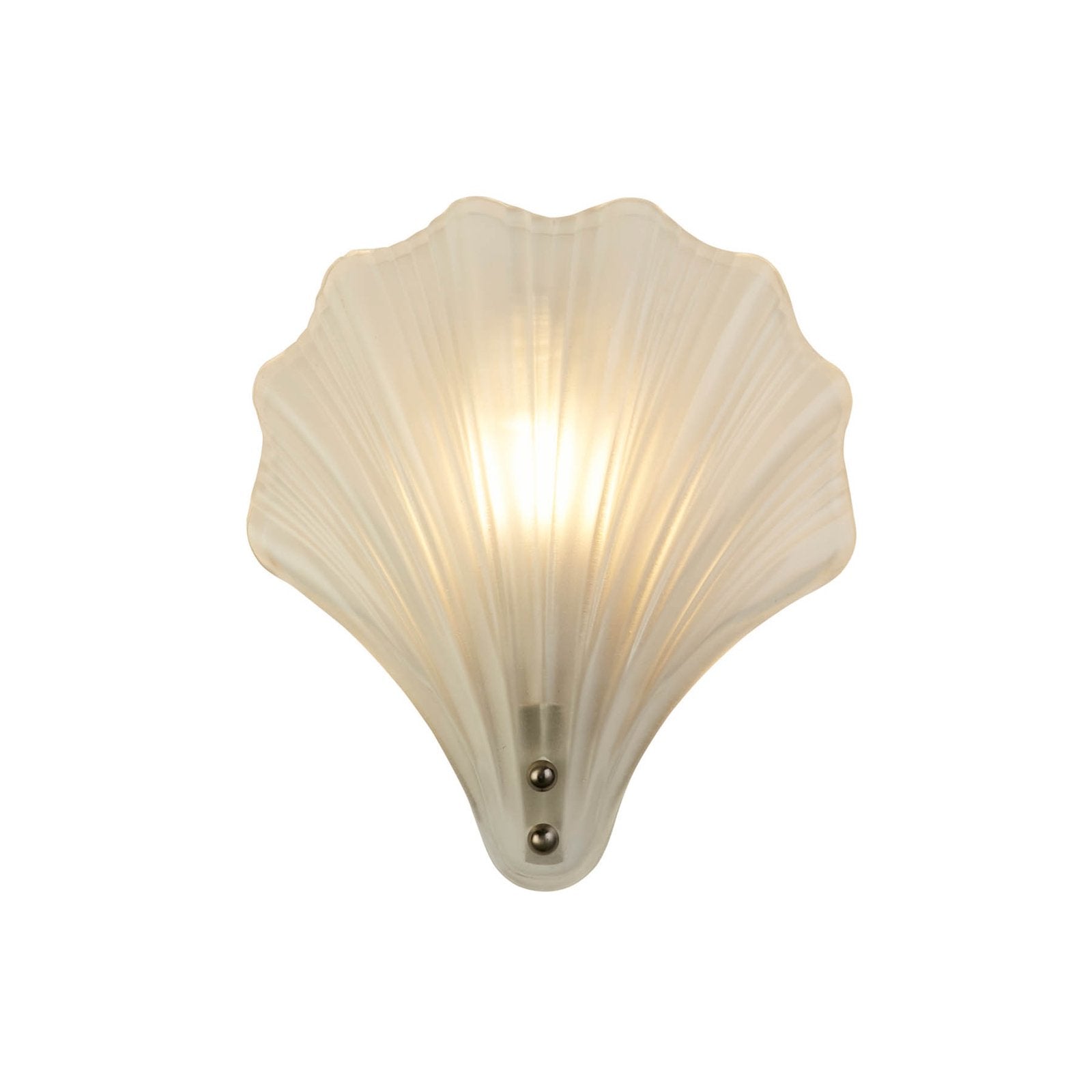 [gebraucht] B-ware Searchlight Wandleuchte Leuchte Shell Weiß Satiniert Muschelform Glas Ip44102