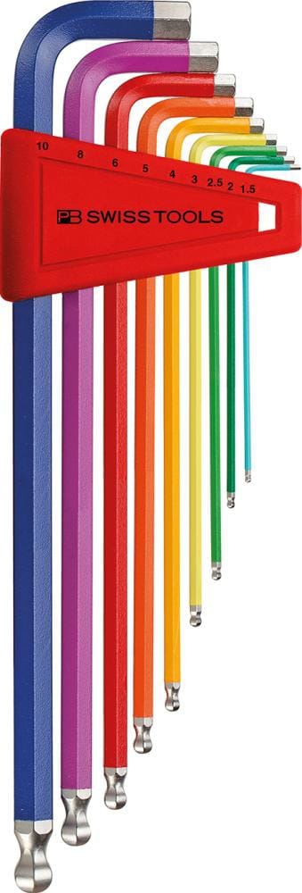 Winkelschraubendreher-Satz bunt mit Kugelkopf 7-teilig 1,5-10mm