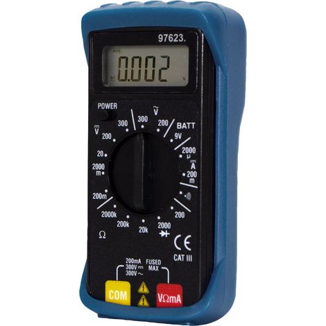 Tibelec – Digitales Taschenmultimeter 300 V Cat Iii Mit 6 Funktionen – Spannungs-, Strom- Und Widerstandsmessgerät – Stoßfestes Gehäuse Im Lieferumfang Enthalten