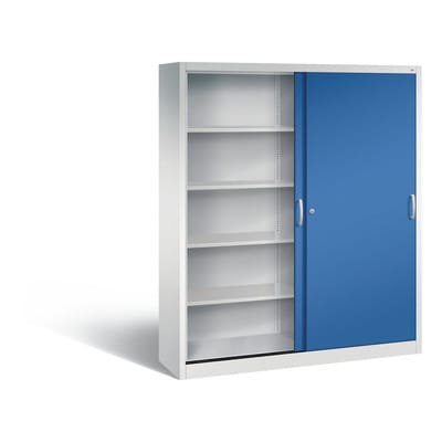 Schiebetürenschrank Acurado, H1950xB1600xT400mm, 7035/5010
