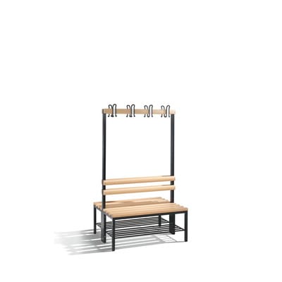 Garderobenbank doppelseitig Basic, H1650xB1000xT750mm, 7021