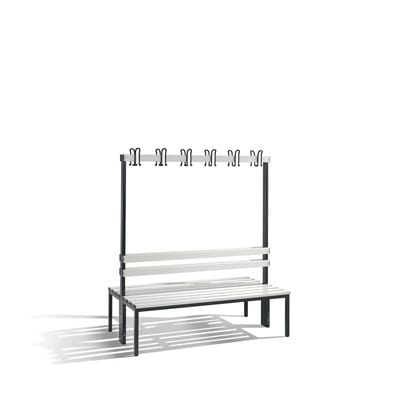 Garderobenbank doppelseitig Basic, H1650xB1500xT750mm, 7021