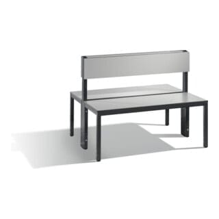 Doppelseitige Sitzbank mit Rückenlehne, Basic Plus, H796xB1000xT760mm, 7021