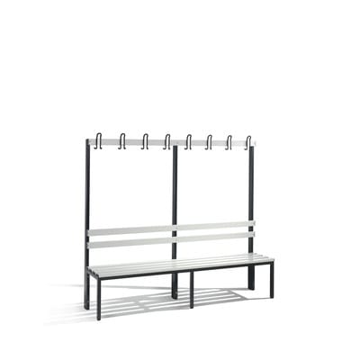 Garderobenbank einseitig Basic, H1650xB1960xT400mm, 7021